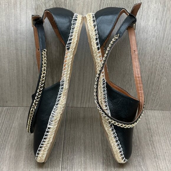 Carmin Sandals Womens Sz 39 Close Toe Gladiator Espadrille Flats Leather Black - Picture 8 of 11